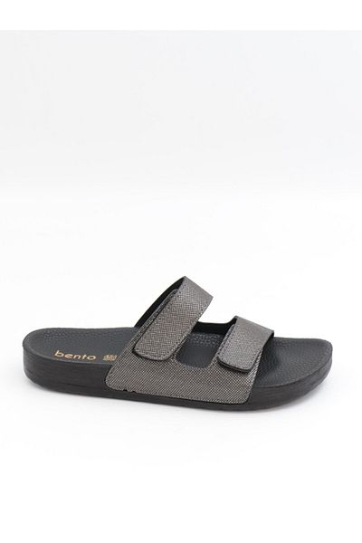 BENTO 43003 Papuci de damă cu podea umedă anatomică cu velcro platină