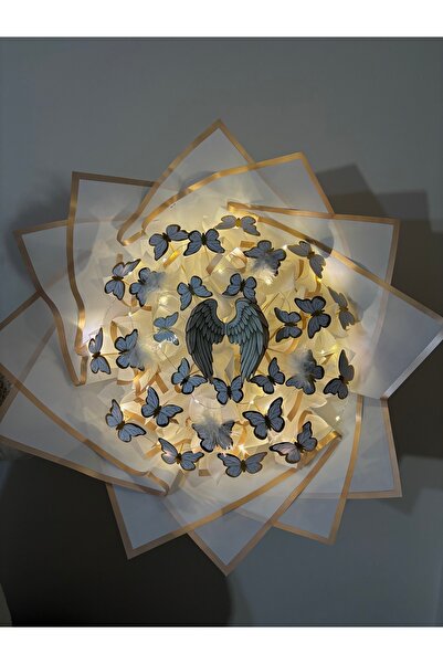 Store Melek Kanatlı Kelebekli Işıklı Anneler Günü Hediyesi