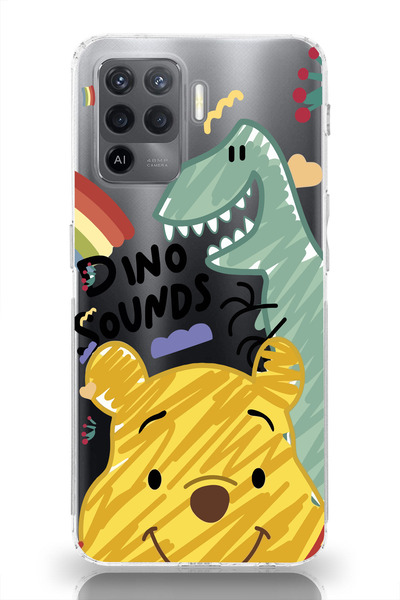 moonset Oppo Reno 5 Lite Uyumlu Winnie Tasarımlı Baskılı Şeffaf Telefon Kılıfı