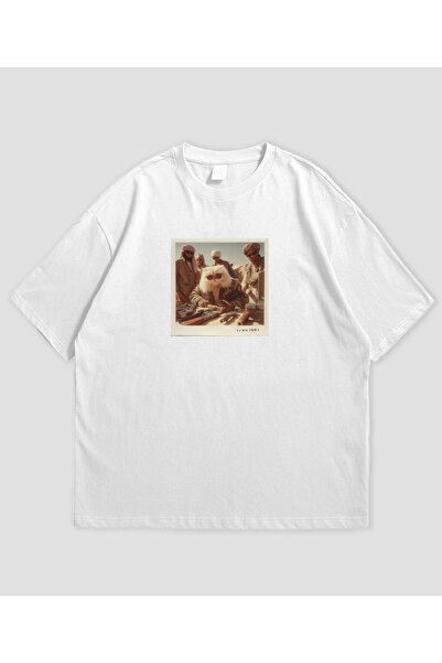 SVART WEAR فورلي جامبينو - تي شيرت كبير الحجم للجنسين بتصميم العراق 1991