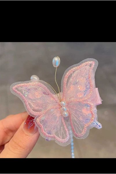 EMKSHOP Cataramă fluture cu perle, broderie brodata, decorată cu zirconiu