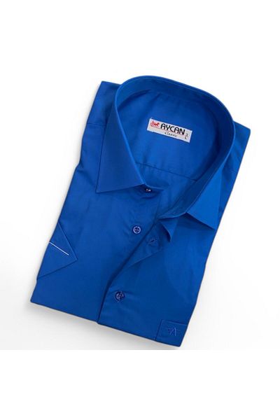 GÖMLEK GALERİSİ Classic Relaxed Fit Straight Pocket Short Sleeve Shirt