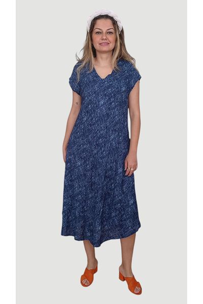 enmodaiçgiyim Rochie de dama din tesatura din vascoza cu model Picasso