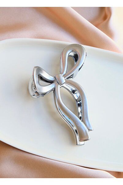 Monalisa Kadın Gümüş Fiyonk Toka 11 Cm Büyük Boy