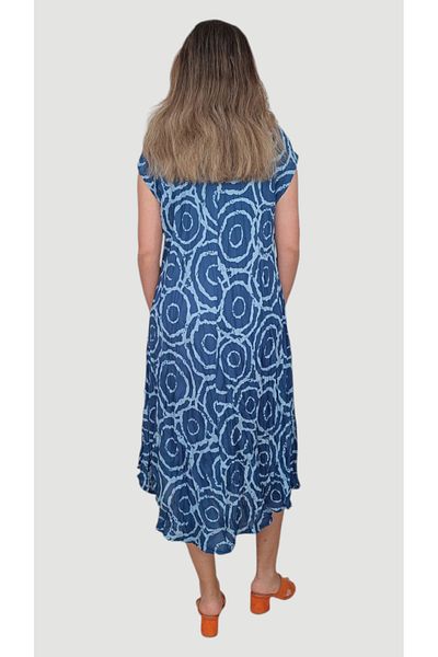 enmodaiçgiyim Rochie de dama din tesatura din vascoza cu model Picasso