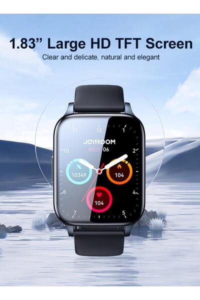 Joyroom 1.83” display, Bluetooth calling, 20 sports modes, IP68 waterproof, 250mAh battery.