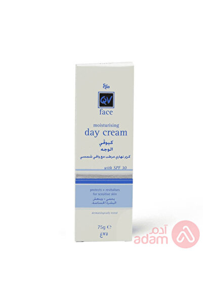 Qv كريم نهاري للوجه بعامل حماية من الشمس SPF30 - 75 غرام | ترطيب يومي وحماية ...