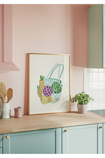 DES VU PRINT File Çanta Posteri, Sebze Meyve Mutfak Temalı Çerçevesiz Poster