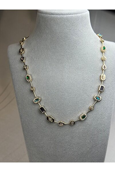 gingillo aksesuar Özel Seri Renkli Taşlı Kolye