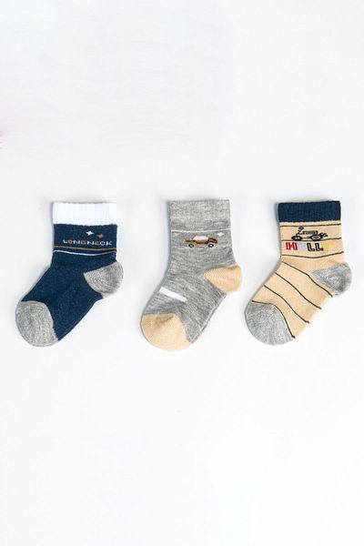 Aziz Bebe Triple Baby Boy Socks