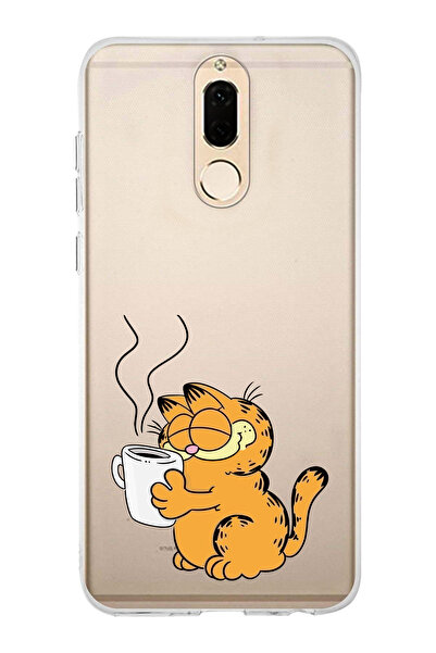moonset Huawei Mate 10 Lite Uyumlu Garfield Tasarımlı Baskılı Şeffaf Telefon ...
