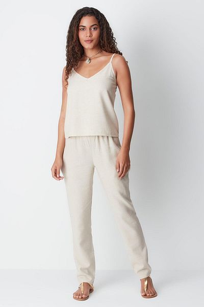 C&City 9160 Model Beige Linen String Hanging Athlete Set