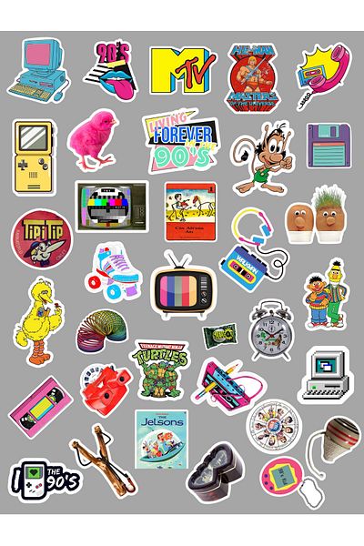 Studio D arte DIY KIT 90S Sticker Set Bullet Journal Agenda Daily Laptop Phone Tablet Sticker Decal
