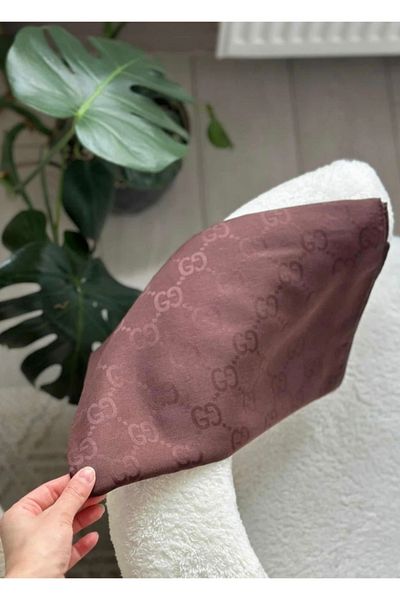 FRESCO SCARFS Γυναικείο χιτζάμπ Μεταξένιο βαμβακερό Ζακάρ G Σάλι*καφέ