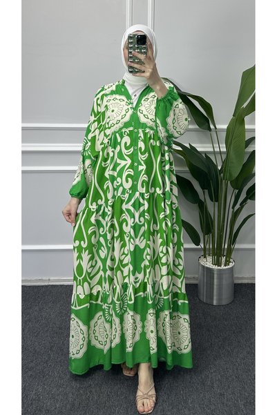bybaharoz Cotton Viscose Dress - Buttoned Design