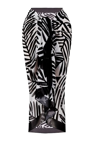 CUPSEA Black Leaf Pattern Pareo