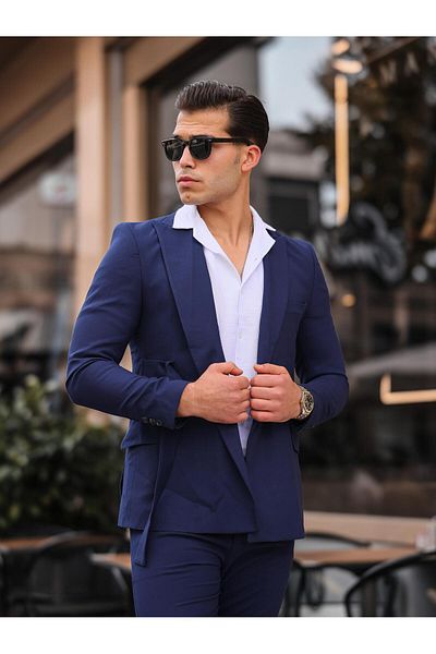 hello7 Men's Slim Fit Slim Fit Suit