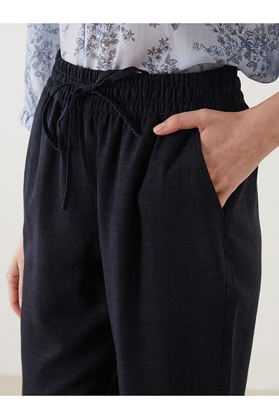 LC Waikiki Lcw Grace Women's Elastic Waist Linen Blended Trousers (S5)