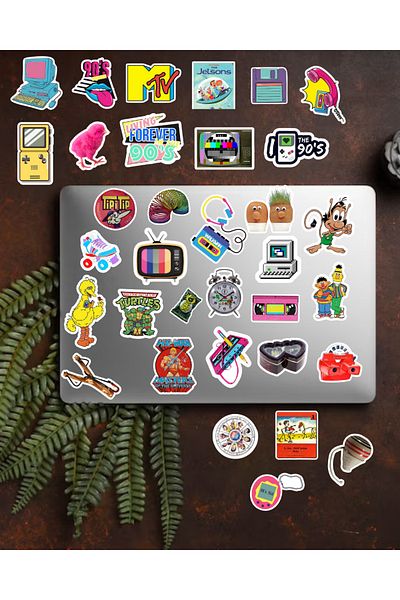 Studio D arte DIY KIT 90S Sticker Set Bullet Journal Agenda Daily Laptop Phone Tablet Sticker Decal