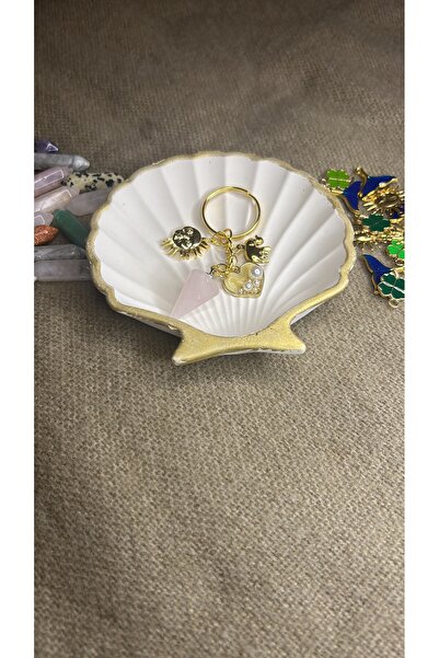 DOODLE سلسلة مفاتيح من الحجر الطبيعي يجب تحميلها - الحب والسلام والوفرة