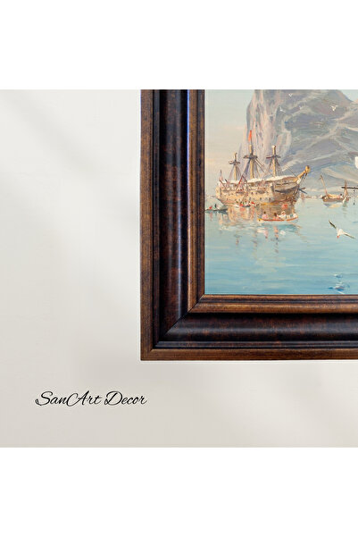 Sanart Vintage ζωγραφική με κορνίζα, ζωγραφική με λάδι, ζωγραφική με κορνίζα, καλλιτεχνική διακόσμηση, ζωγραφική τοπίων