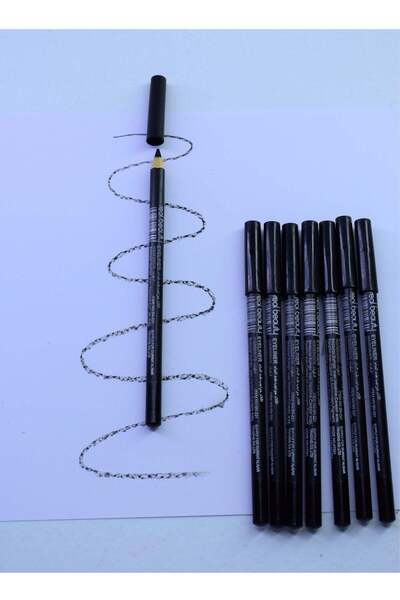 real beauty قلم تحديد عيون مقاوم للماء - 8 قطع - أسود