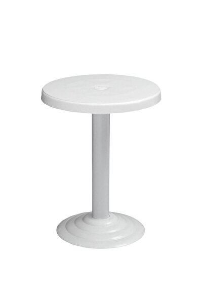 Omnipazar MT-GF401A Beyaz Medio Bahçe Balkon Sehpa Ø50 Cm
