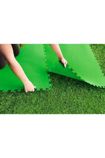 zola Set suport izolant pentru piscină, spumă, 8 piese, ușor de asamblat, 81 x 81 cm, verde