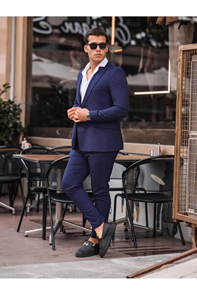 hello7 Чоловічий облягаючий костюм вузького силуету