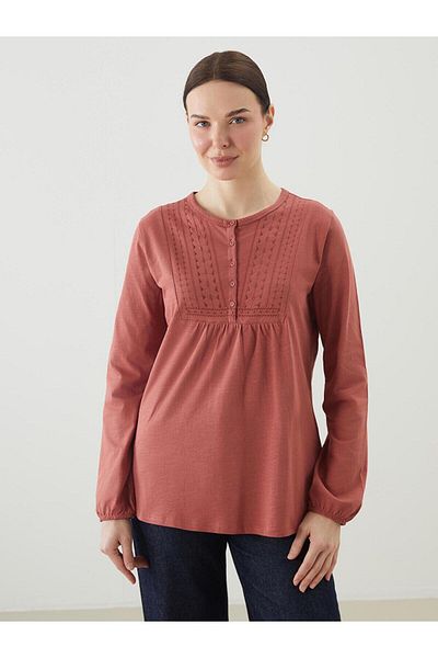 LC Waikiki Lcw Grace Crew Neck Embroidered Women's Blouse (S5)