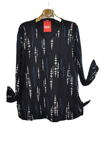 elma abone Super Battal Combed Cotton Blouse