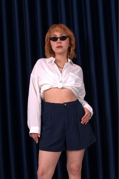 Bak'ap Premium Linen Buttoned Mini Shorts