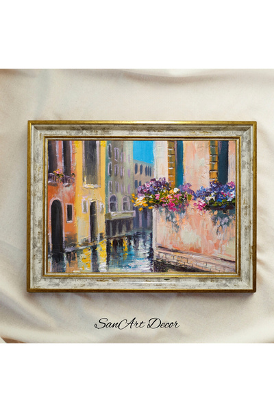 Sanart Pictură vintage cu rame, pictură în ulei, pictură înrămată, decor arti...
