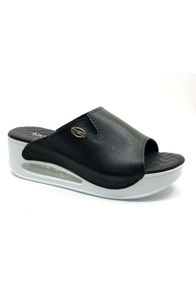 KOCAMANLAR Aryan 100-962 D.R Recommended Air Sole Orthopedic Women's Slippers Black