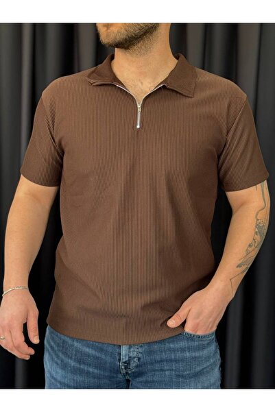 VOGUEMET ✅   Ανδρικό Οθωμανικό Υφασμάτινο Μπλουζάκι – Λεπτομέρεια με Γιακά Πό...