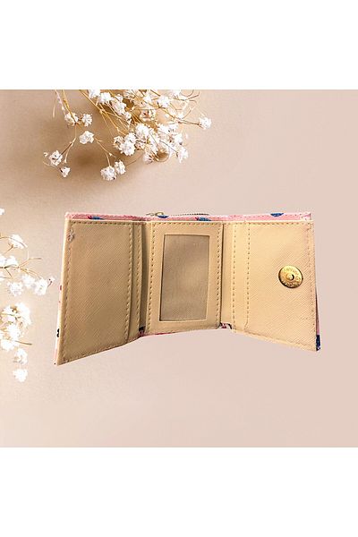 patriko tekstil Girl's Lama Printed Multi-Section Card Holder Coin & Paper Money Wallet