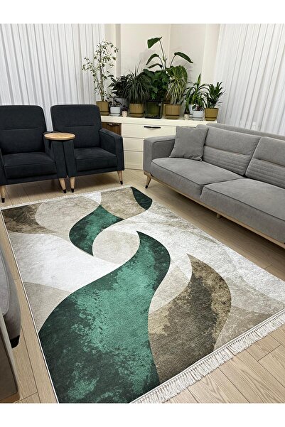 ALLGELSİN Yıkanabilir Kaymaz Taban Salon ve Oturma odası Halısı 4m Dört Metre...