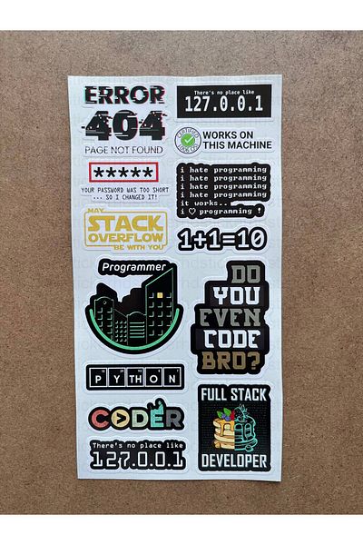 hdsticker 64 Pieces Software & Software Developer Laptop Notebook Tablet Label Sticker Set P60