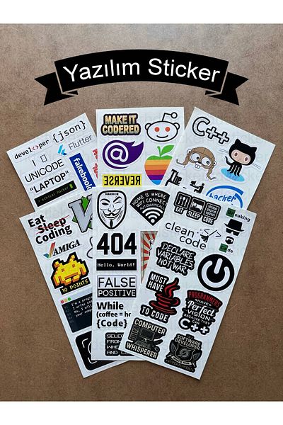 hdsticker 60 Pieces Software & Software Developer Laptop Notebook Tablet Label Sticker Set P58