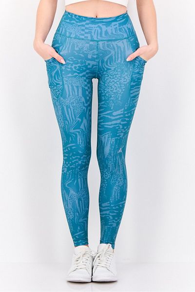 adidas Women Tight Fit Daily Running Leggings, Teal Green