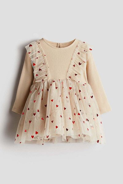 H&M Tulle-skirt jersey dress