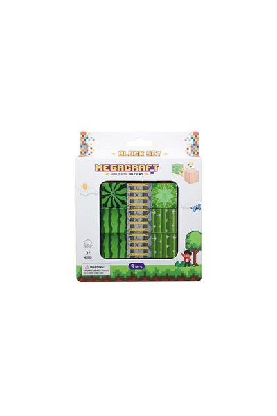 Mega Oyuncak Megacraft Magnetic Blocks 9 Pieces Watermelon Ladder Cactus Patterned