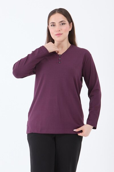 Ravencia Bluză din bumbac pieptănat pentru femei de vârstă mijlocie și peste,...