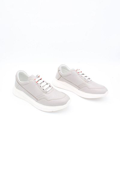 ENDİCAN 0013 1500 Men's Genuine Leather Sports Shoes Silver Gray