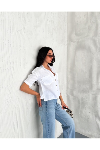 SBL COLLECTİON Cămașă cu mânecă scurtă din muselină