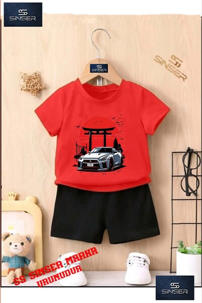 SS SİNSER تي شيرت برقبة دائرية مطبوع حسب الطلب للأطفال "CAR TOKYO GARFT" - طق...