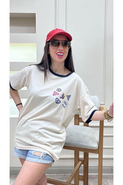 VBSVİBES Tricou - Bej - Supradimensionat