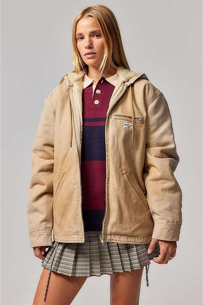 september island Mustard Color Canvas Hooded Coat