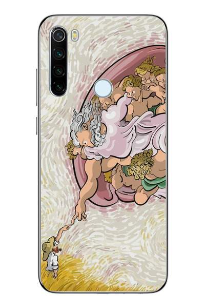 moonset Xiaomi Redmi Note 8 Uyumlu Van Gogh Tasarımlı Baskılı Şeffaf Telefon ...