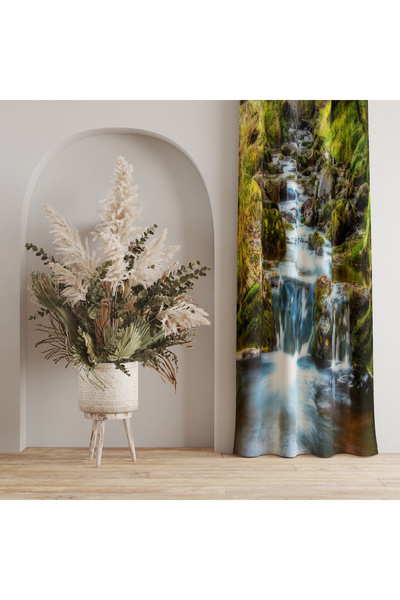 LadiesHome Yeşillikler İçinde Akan Su Manzaralı Perde – Estetik & Canlı Atmos...